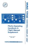 McCoy Avionics MAC 1700 Control-Display Unit Pilot's Operating Handbook/Flight Supplement (part# 46-01445-010)