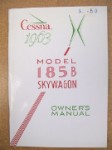 Cessna 185B 1963 Owner's Manual USED ORIGINAL (part# D159-13)