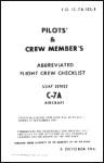 deHavilland C-7A Flight Crew Checklist (part# 1C-7A-1CL-1)