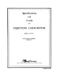 Bendix PSD-5C Injection Carburetor Aircraft Specification & Limits (part# 391529-11)