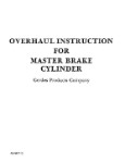 Gerdes Products Co Master Brake Cylinder Overhaul Instructions (part# A0496/7-13)