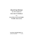 Hayes Industries Hayes-Wheels, Tube Brakes Maintenance Manual (part# HAYES)