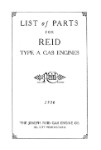 Reid Gas Engine Co Type A Gas Engines 1930 Parts Catalog (part# RITYPEA-30-P-C)