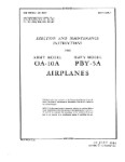 Consolidated PBY-5A Navy & OA-10A Army 1944 Erection & Maintenance Instructions (part# 01-5MA-2)