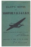 DeHavilland  Vampire Pilots Notes Pilot's Notes (part# DEPILOTNOTEVAMP)